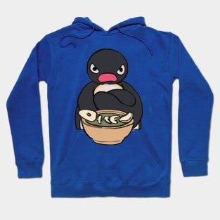 angery sulking pingu sitting with food bowl meme Hoodie